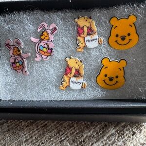 Winnie the Pooh earrings Winnie’s face With honey pot and in a bunny outfit NEW